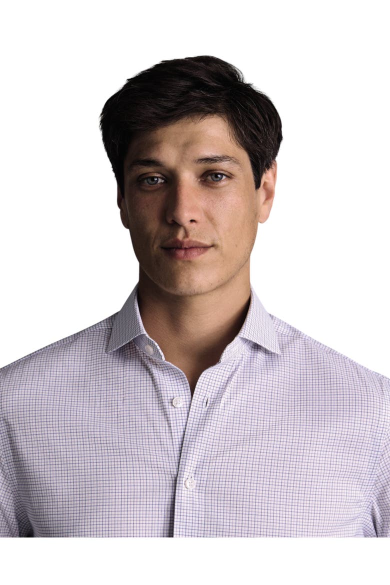 Non-iron Performance Check Slim Fit Shirt, Alternate, color, Lilac Purple