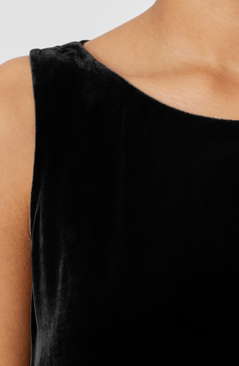 Eileen Fisher Bateau Neck Velvet Tank, Alternate, color, Black