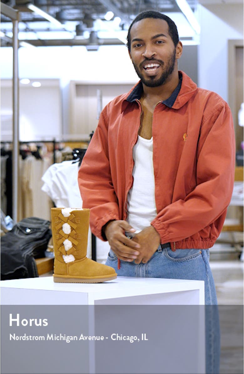 Kids' Victoria Faux Fur Lined Suede Tall Boot, sales video thumbnail