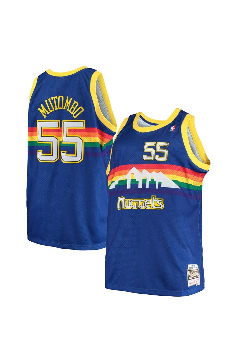 Mitchell & Ness Men's Mitchell & Ness Dikembe Mutombo Royal Denver Nuggets Big & Tall Hardwood Classics Jersey, Alternate, color, 