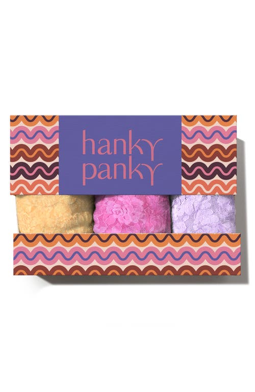 Hanky Panky Assorted 3-pack Lace Original Rise Thongs In Multi