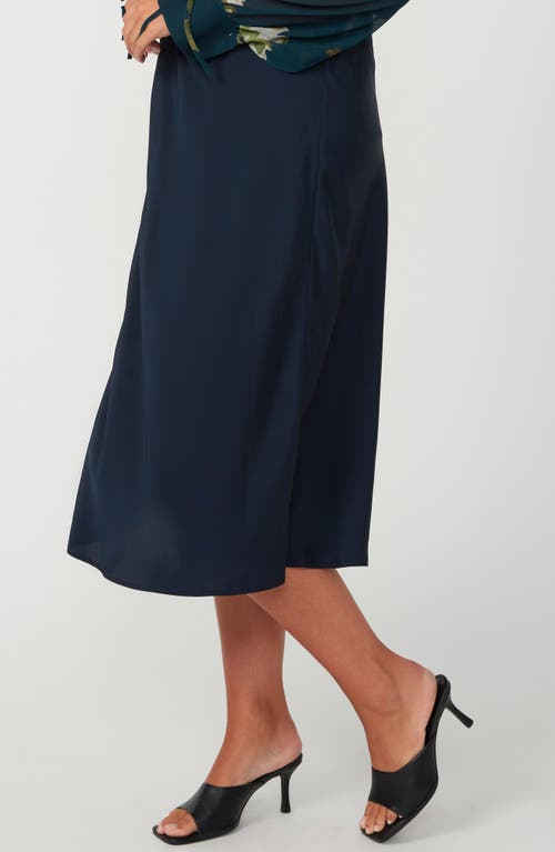 Estelle Azura Satin Skirt In Midnight Navy