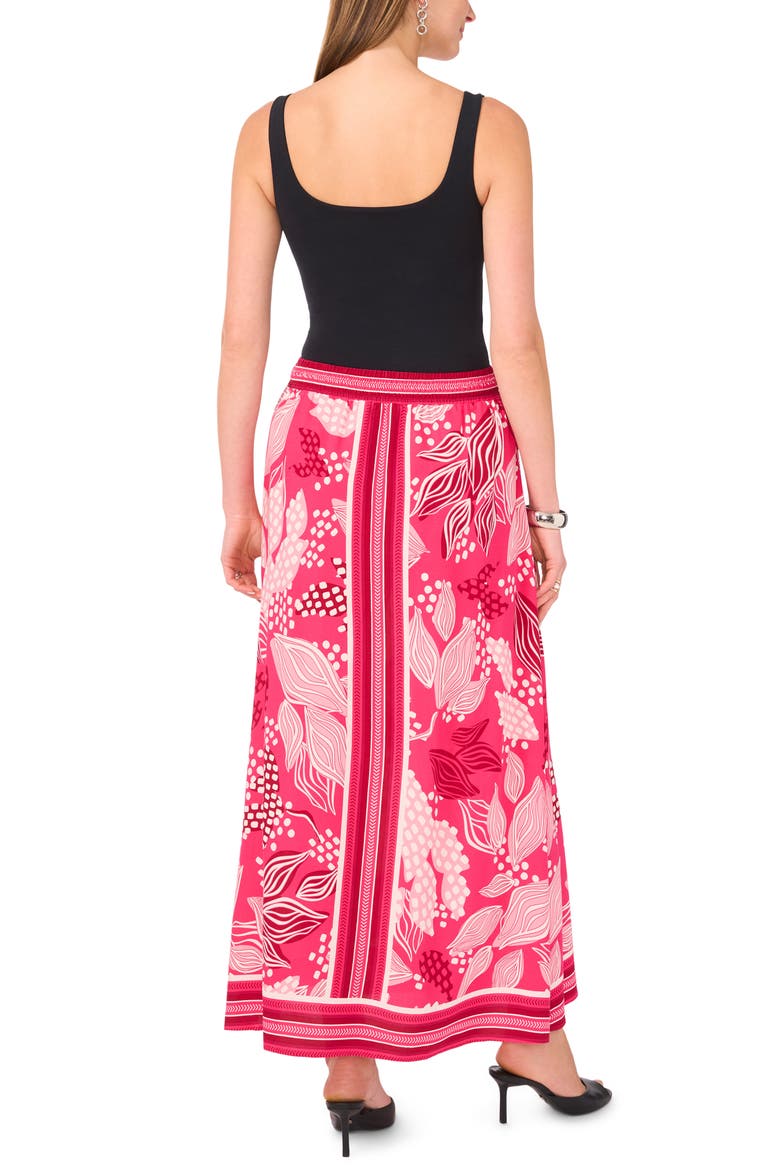A-Line Midi Skirt, Alternate, color, PINK PEACOCK LEAVES