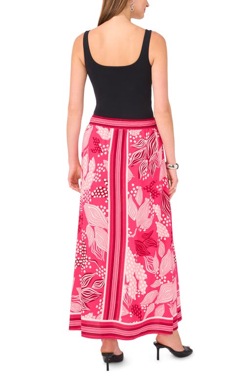 Halogen ® A-line Midi Skirt In Pink Peacock Leaves
