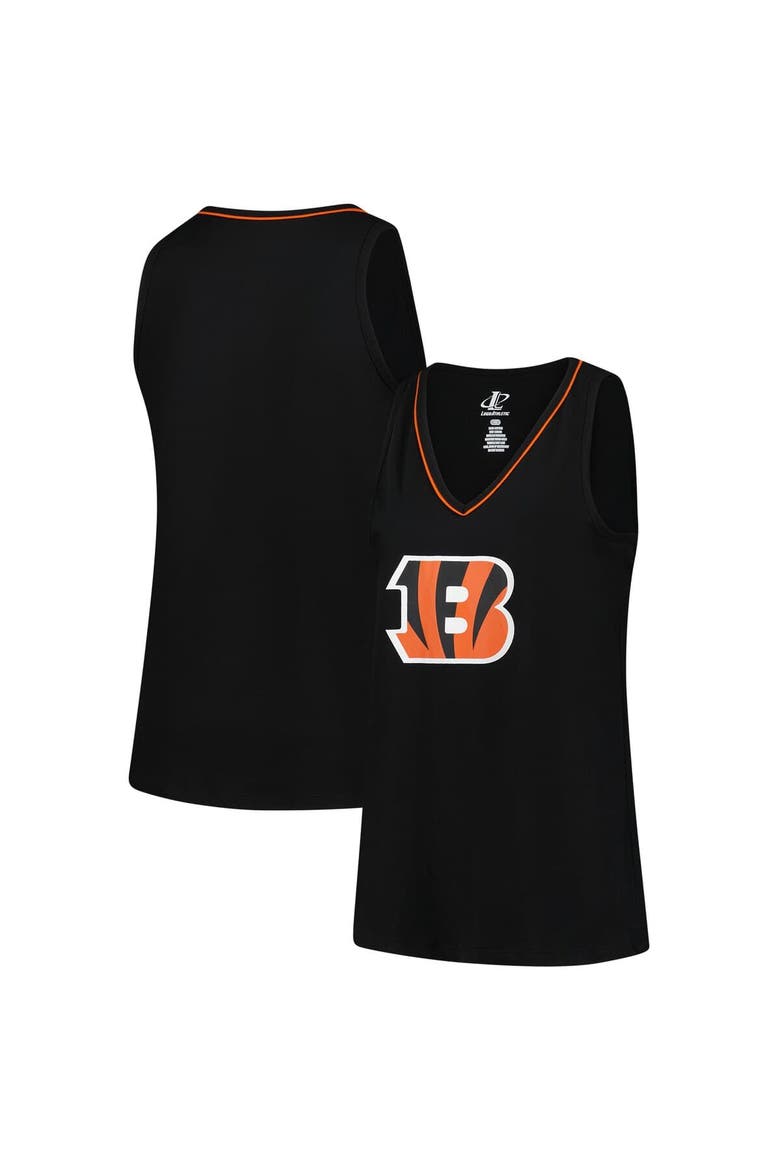 Women's Logo Athletic Black Cincinnati Bengals Plus Size Stellar Win V-Neck Tank Top, Main, color, Black