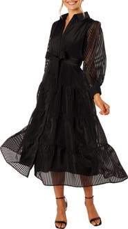 Petal & Pup Neve Long Sleeve Tiered Shirtdress