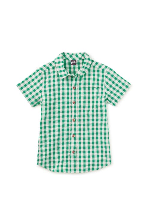 Plaid Button Up Woven Shirt (Toddler, Little Kid, Big Kid)