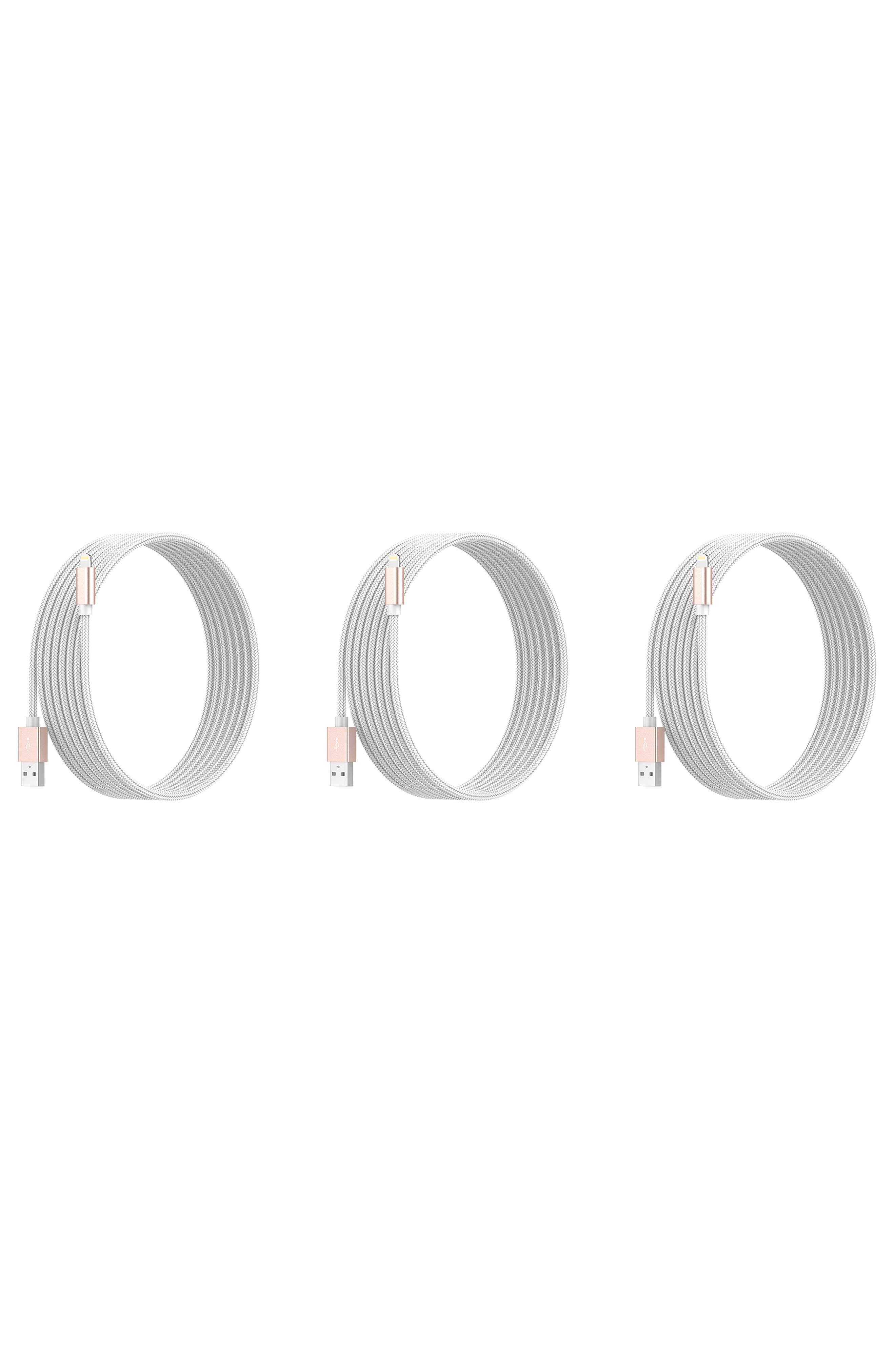 The Posh Tech 10 ft. MFI Lightning Cable 3-Piece Set