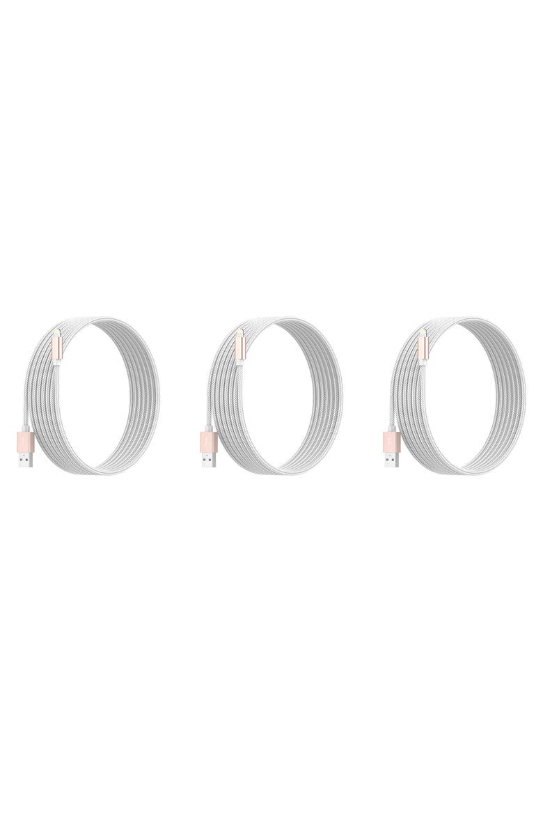 10 ft. MFI Lightning Cable 3-Piece Set, Main, color, WHITE