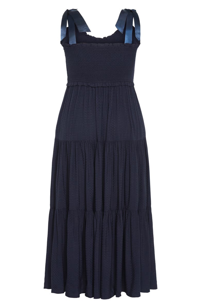 City Chic Cosmopolitan Tie Strap Sundress, Alternate, color, Navy