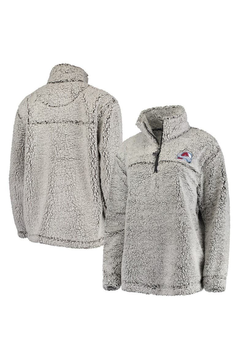 Women's G-III 4Her by Carl Banks Gray Colorado Avalanche Sherpa Quarter-Zip Pullover Jacket, Main, color, Gray