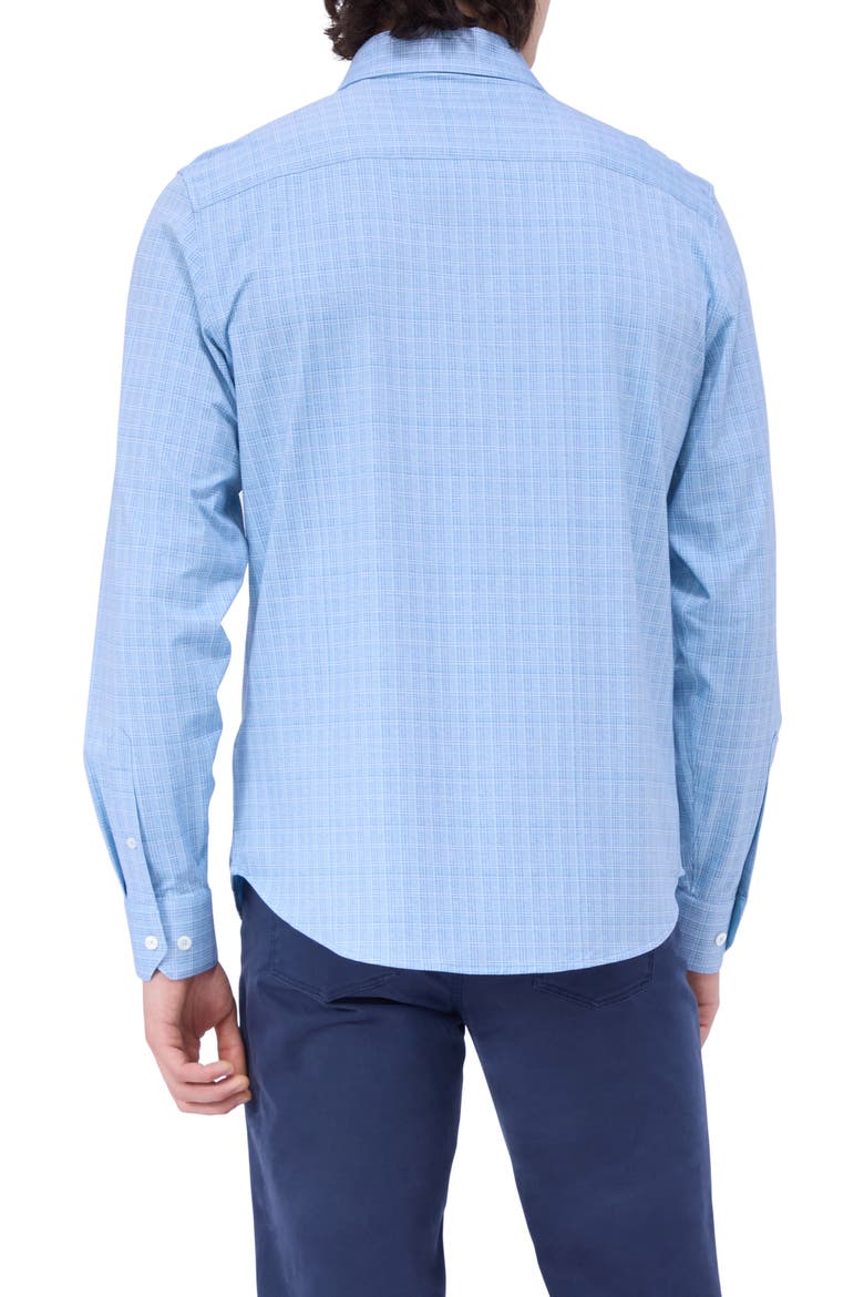 OoohCotton® Check Button-Up Shirt, Alternate, color, AIR BLUE