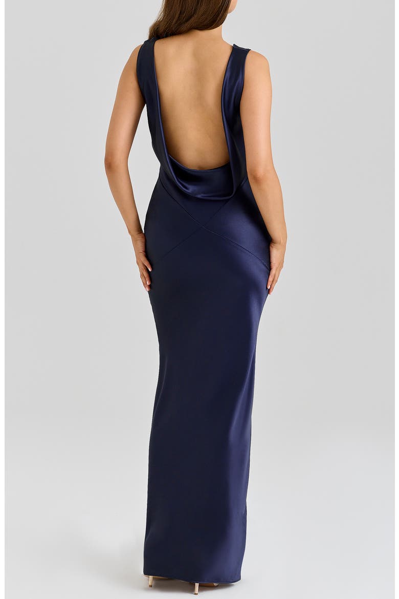 Safaira Cowl Neck Gown, Alternate, color, BLUE