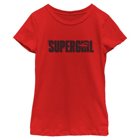 Girl's Supergirl New Spray Logo  Graphic T-Shirt