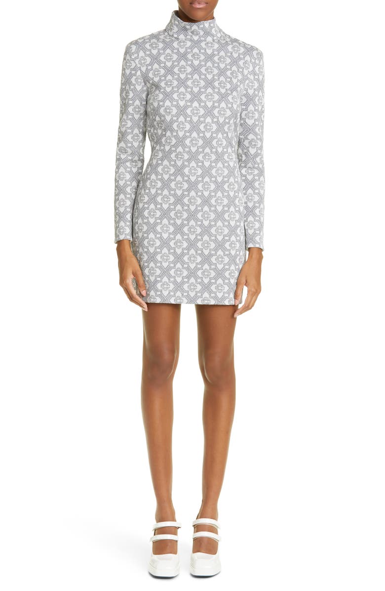 Casablanca Long Sleeve Open Back Minidress, Main, color, 