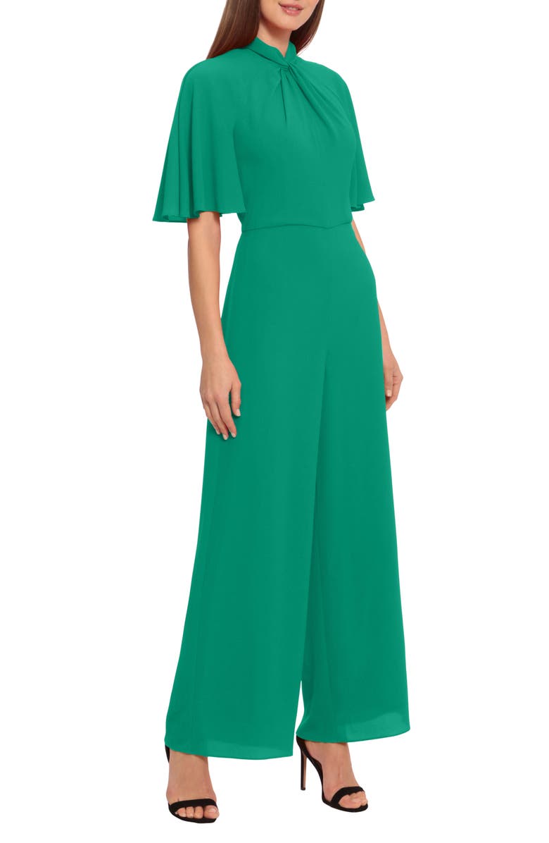 Maggy London Twist Neck Wide Leg Jumpsuit, Alternate, color, 