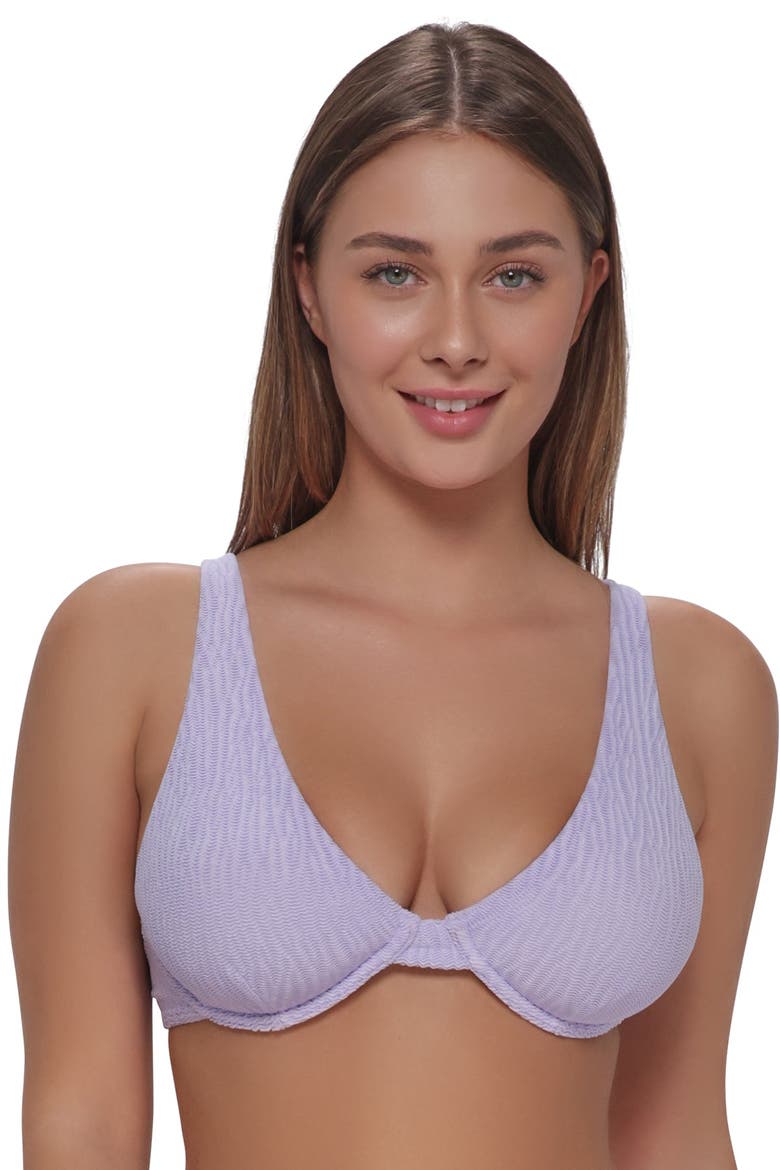 Emery Underwire Bikini Swimsuit Top - DD Cup, Alternate, color, Lilac Scrunch
