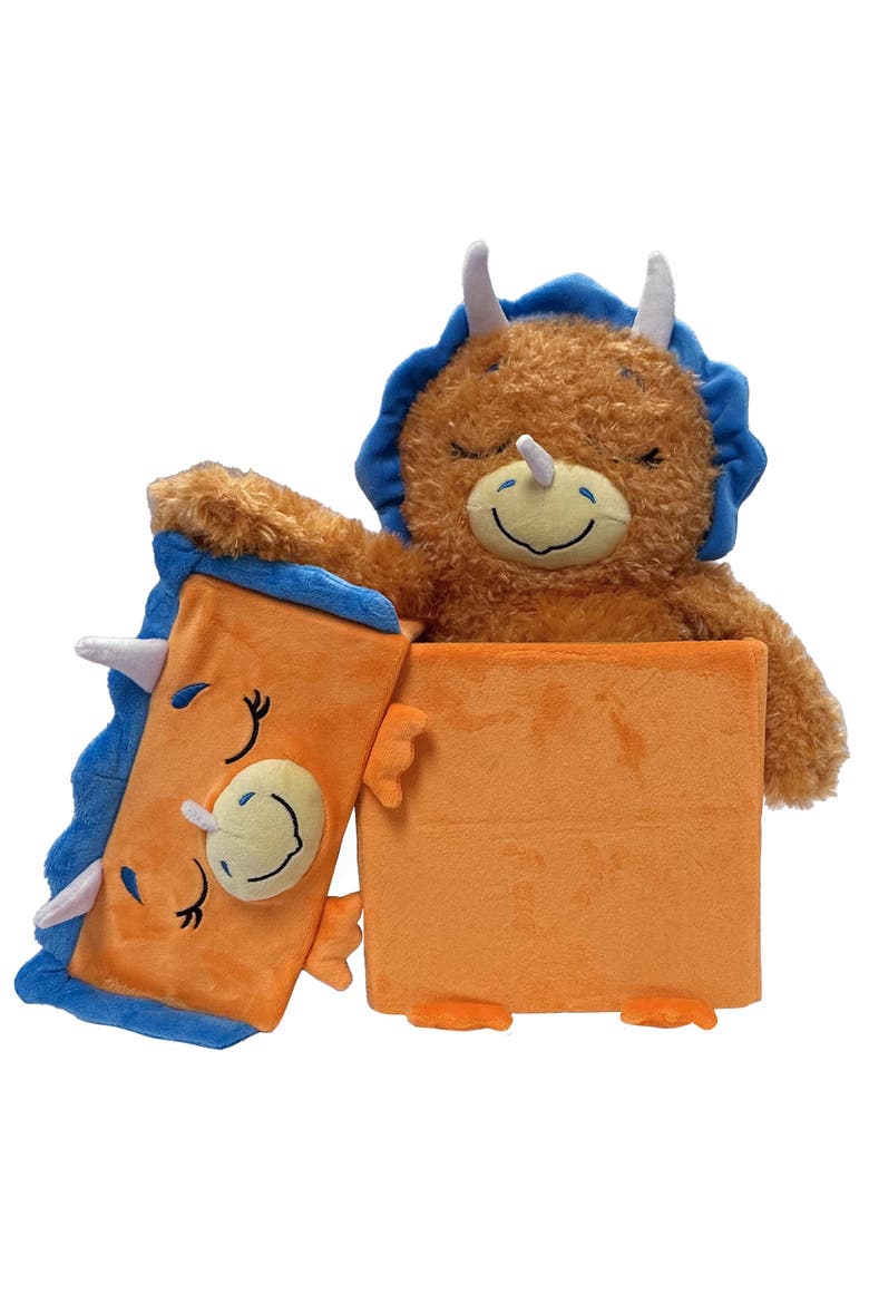 Adorable Storables Dino Triceratops Brown/Blue 8 Inch, Alternate, color, Multicolored