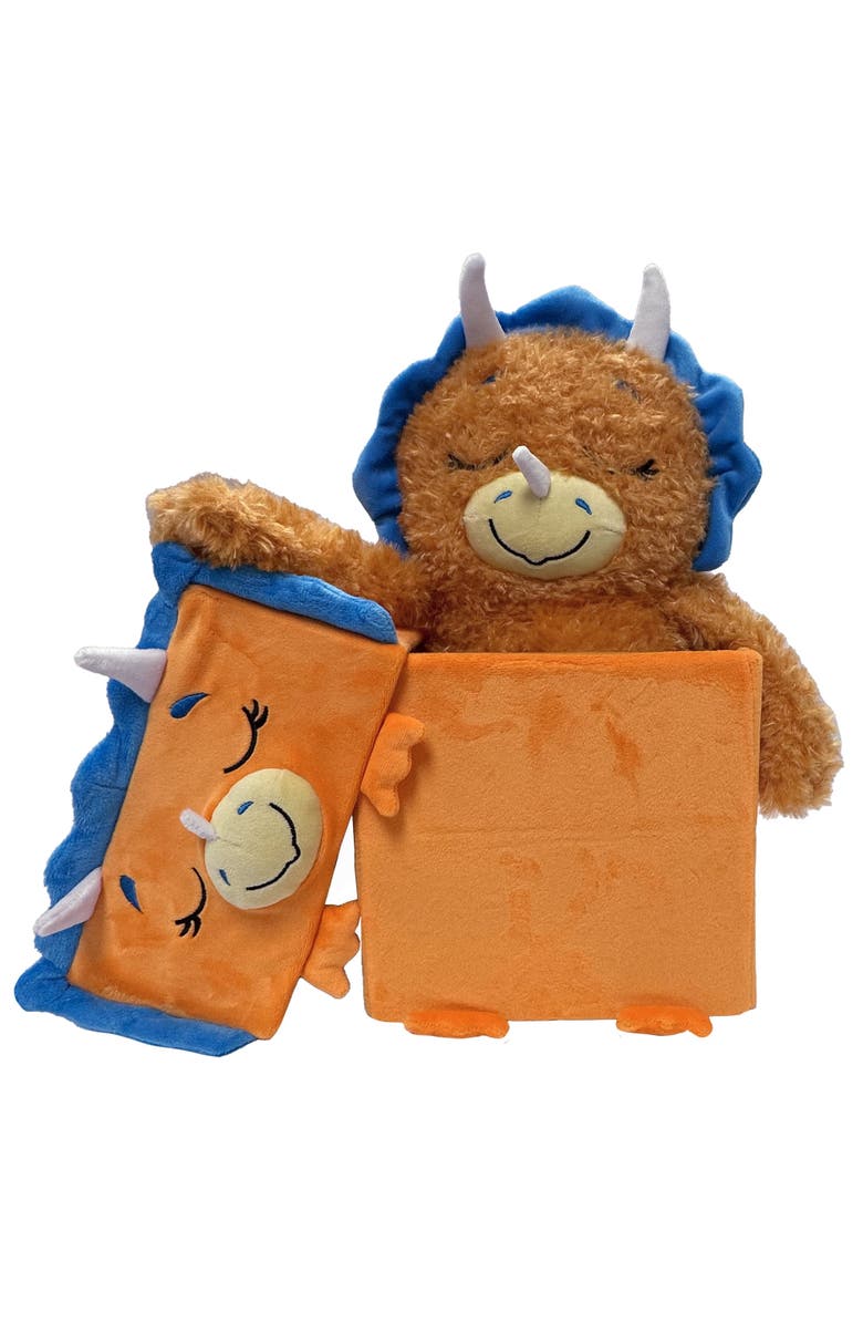 Happy Nappers Adorable Storables Dino Triceratops Brown/Blue 8 Inch, Alternate, color, Multicolored