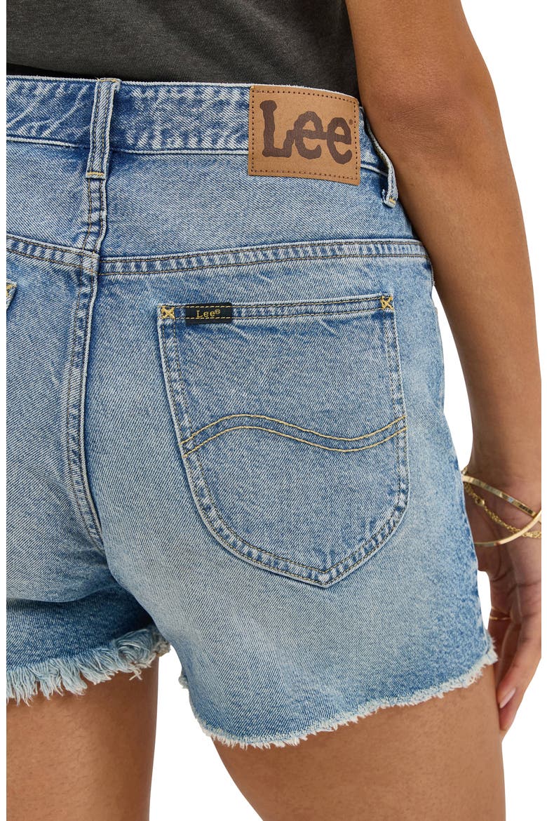 3-Inch Cutoff High Waist Denim Shorts, Alternate, color, BURN BRIGHT