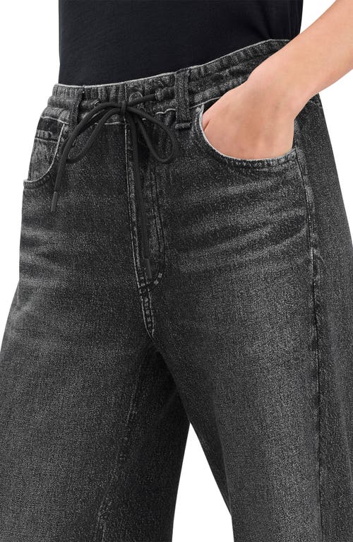 Rag & Bone Miramar Pull-on Wide Leg Cotton Terry Sweatpant Jeans In Black
