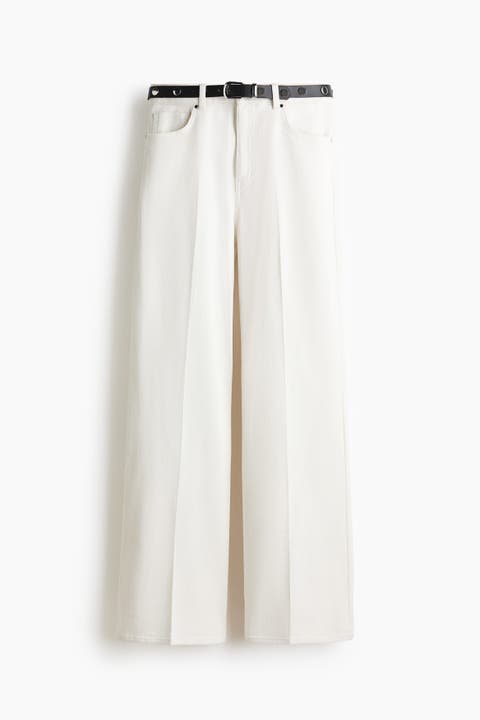 Belted Bootcut Trousers