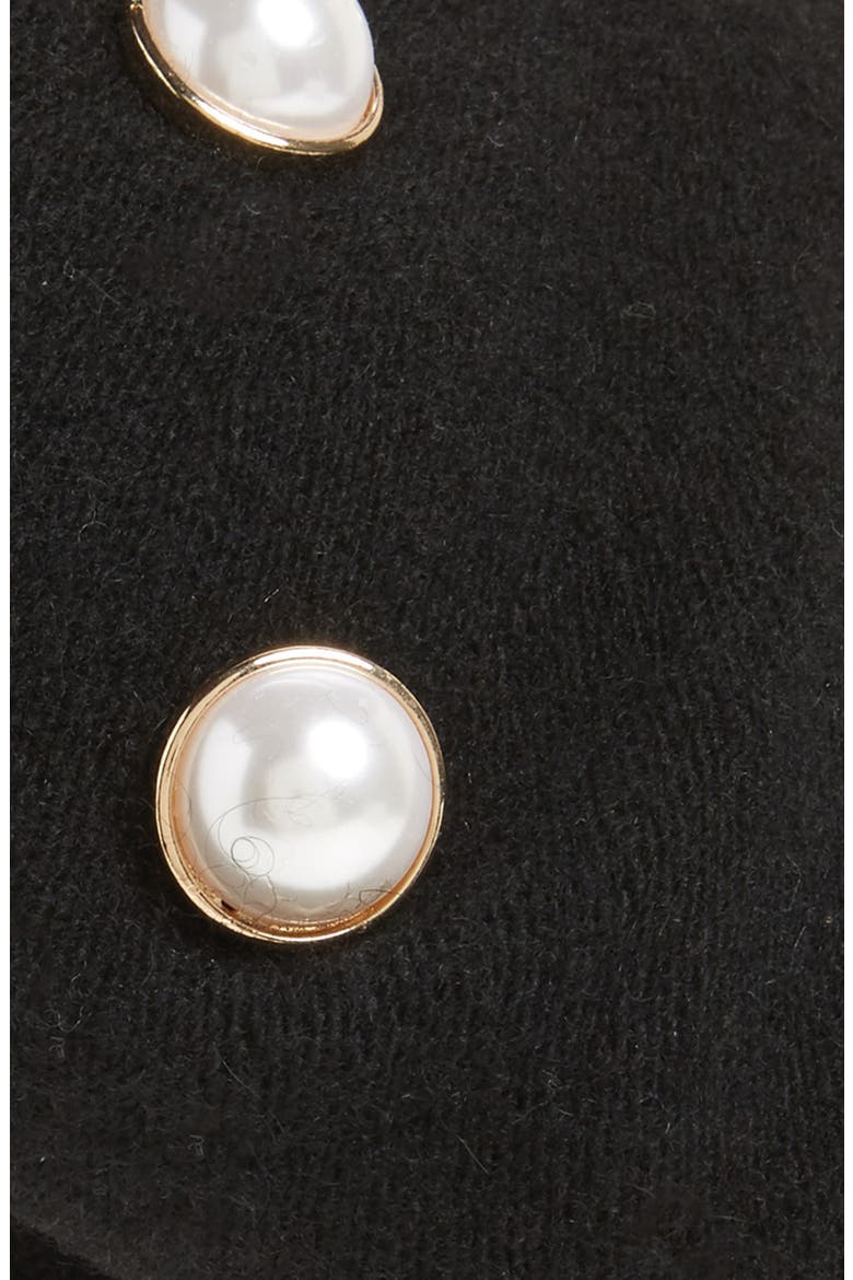 Imitation Pearl Embellished Beret, Alternate, color, BLACK