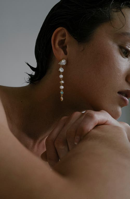 Completedworks Freshwater Pearl & Cubic Zirconia Drop Earrings In Gold