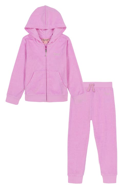 Kids' Rhinestone Zip Hoodie & Joggers Set (Little Kid)