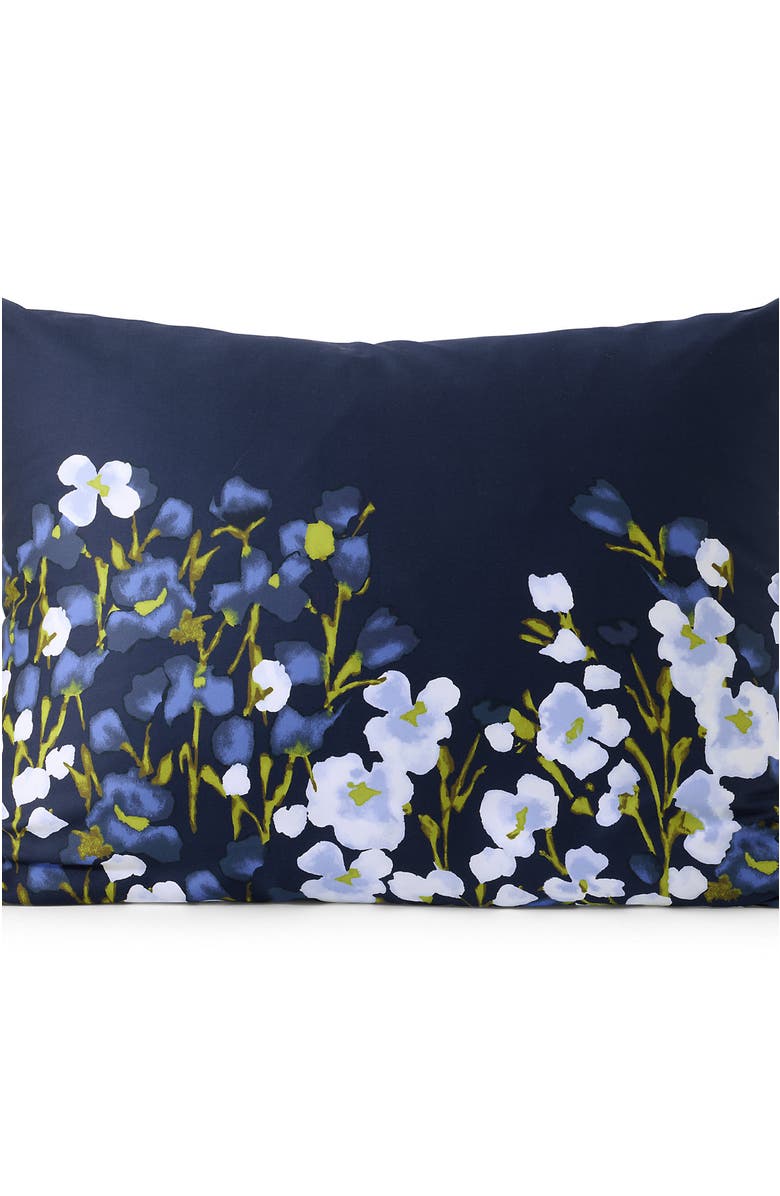 Lands' End 400 Thread Count Premium Supima Cotton No Iron Sateen Pillow Sham, Alternate, color, Deep Sea Navy Floral