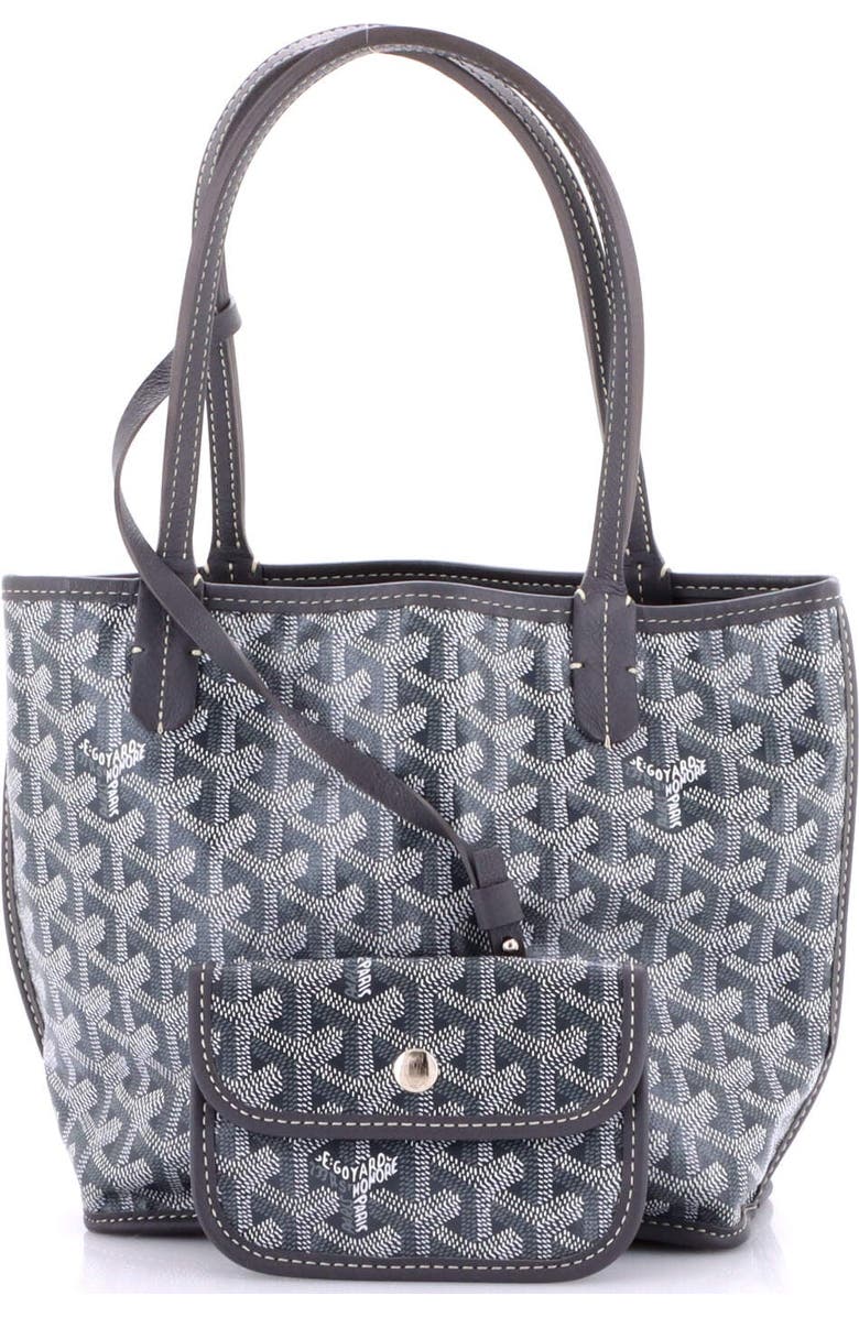 Pre-Owned Goyard Anjou Reversible Tote Coated Canvas Mini, Alternate, color, Gray