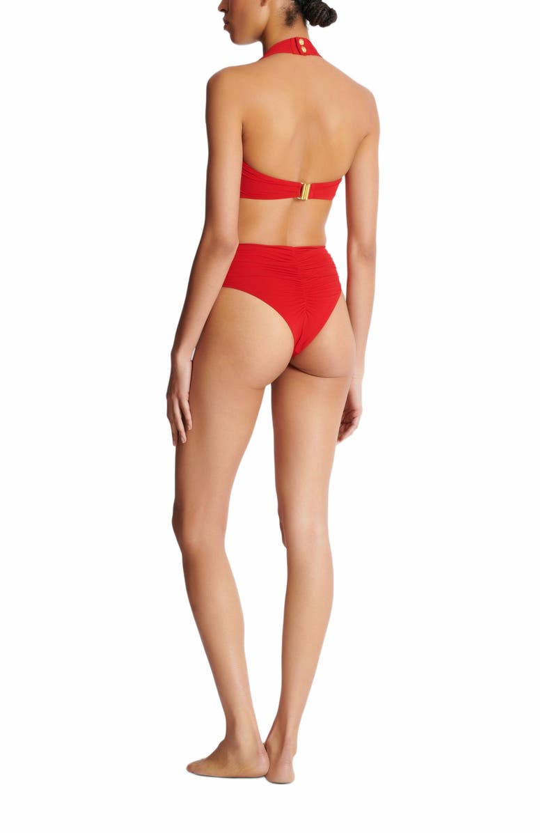 Balmain Plain Two-Piece Swimsuit, Alternate, color, Red