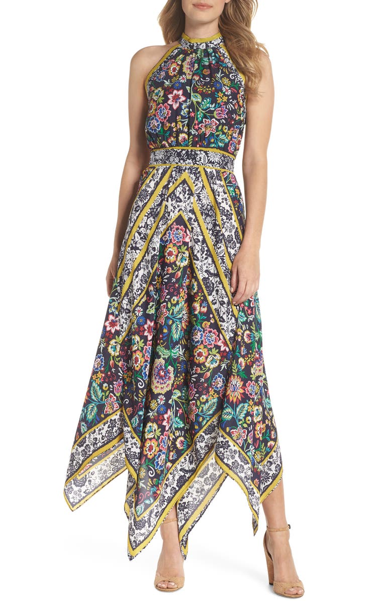 Eliza J Halter Handkerchief Dress, Main, color,