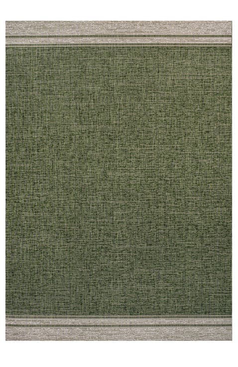 Alda Modern Minimalist Mingled Solid Indoor/Outdoor Area Rug