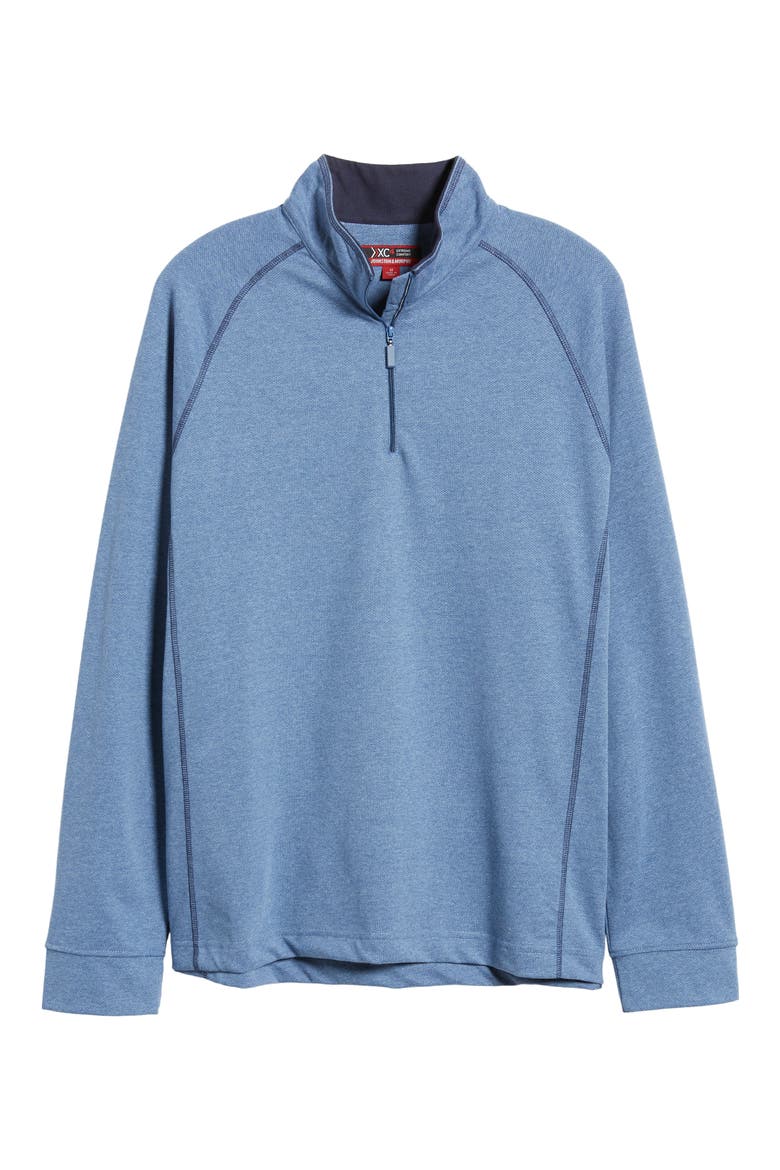 XC4® Quarter Zip Piqué Performance Golf Pullover, Alternate, color, BLUE