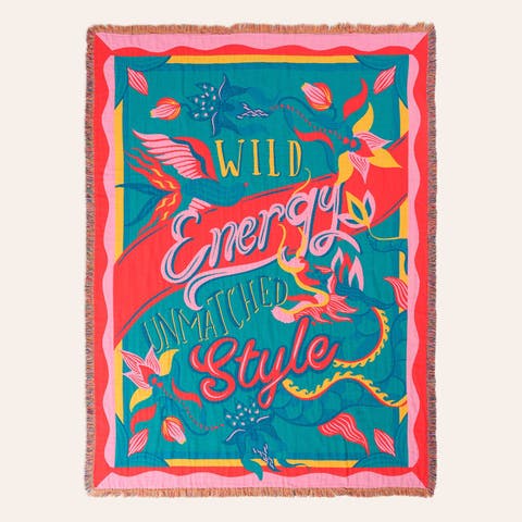 Novelas Fringed Jacquard 100% Cotton Throw Wild 54X71 In