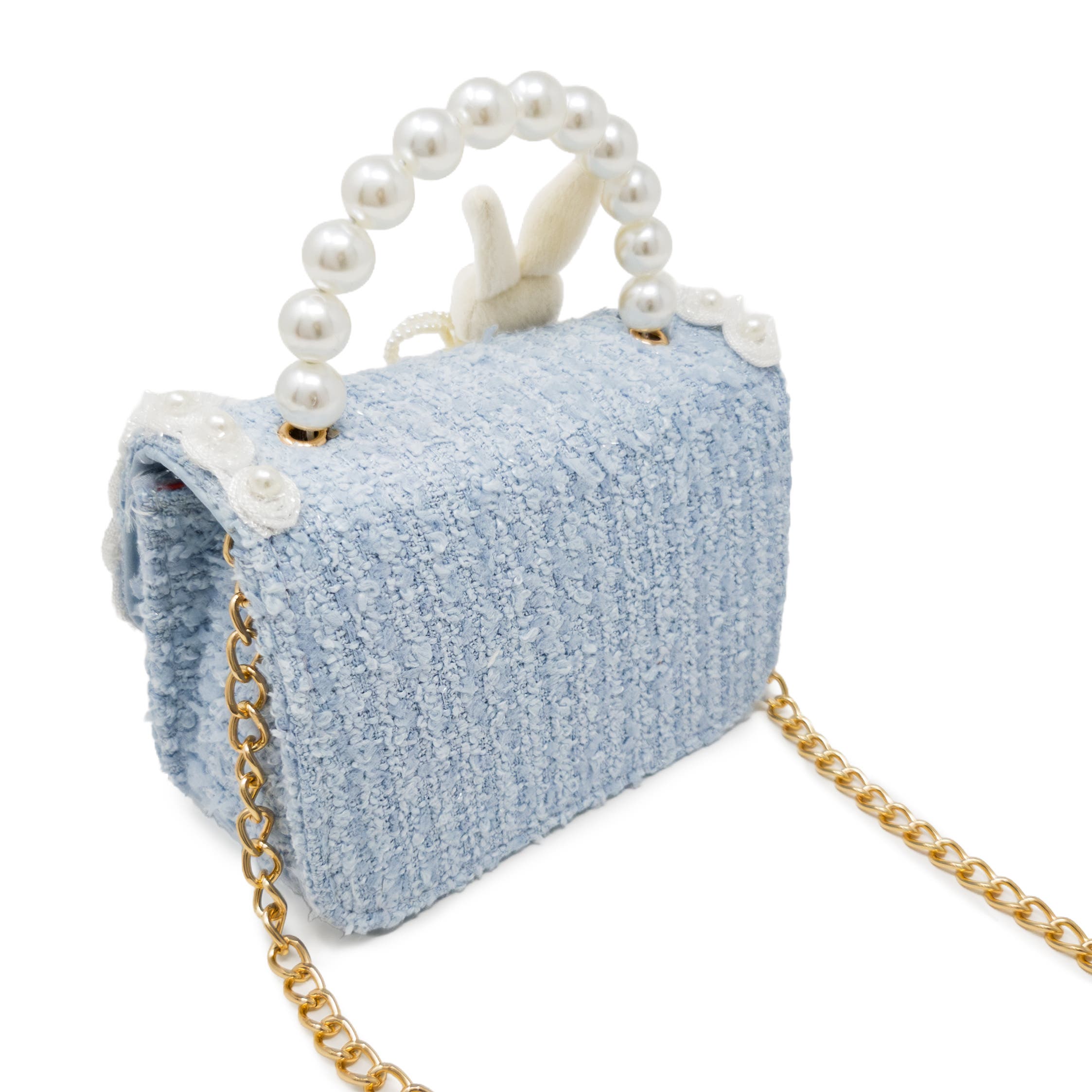 Puttisu Bunny Royale Pearl Tweed Handbag, Alternate, color, Powder Blue