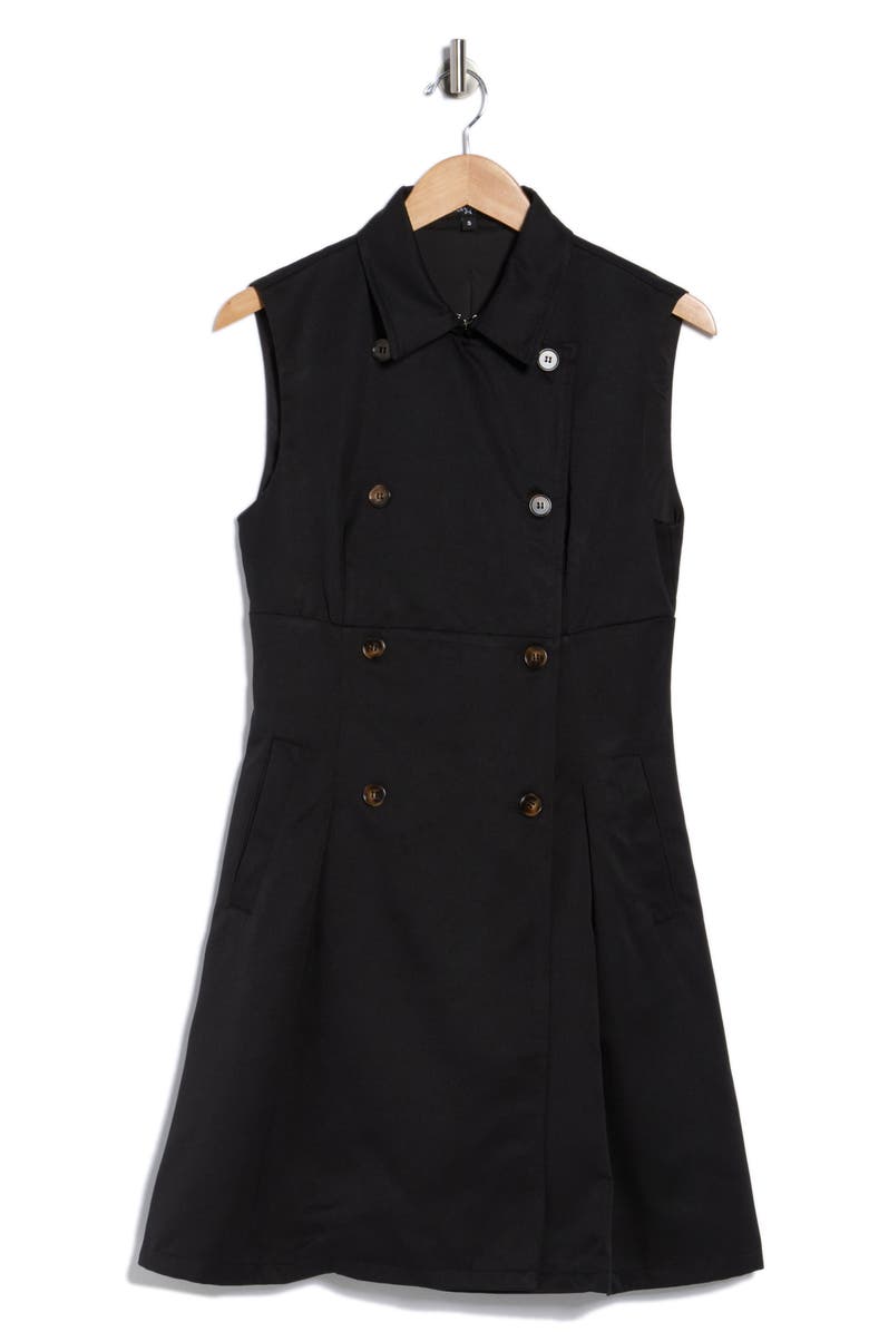 AREA STARS Trey Sleeveless Trench Dress, Main, color, Black
