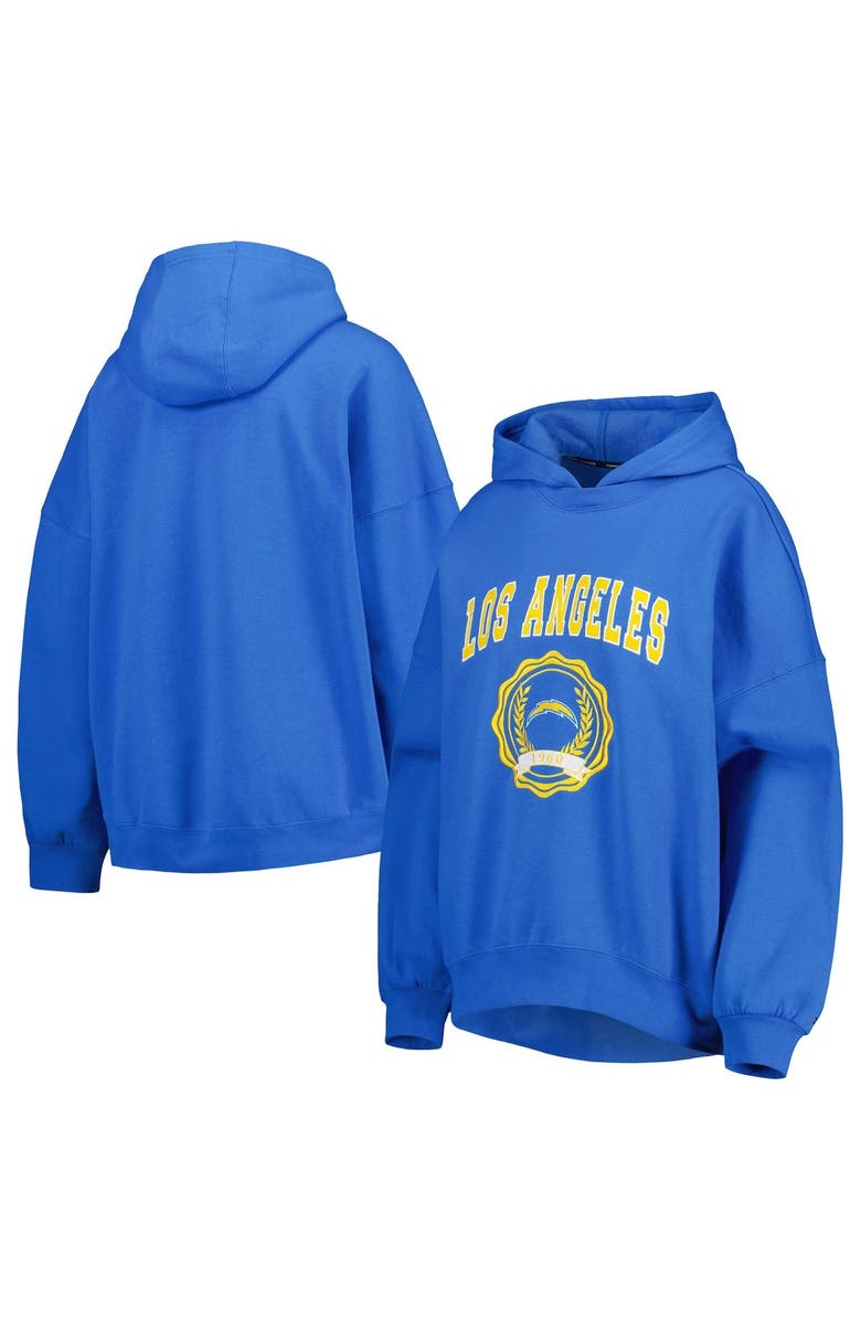 Tommy Hilfiger Women's Tommy Hilfiger Powder Blue Los Angeles Chargers Becca Drop Shoulder Pullover Hoodie, Main, color, Powder Blue