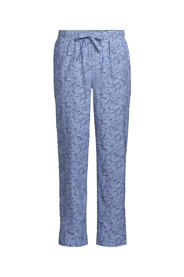 Poplin Pajama Pants, Alternate, color, Tossed Shells/Cloudy Blue
