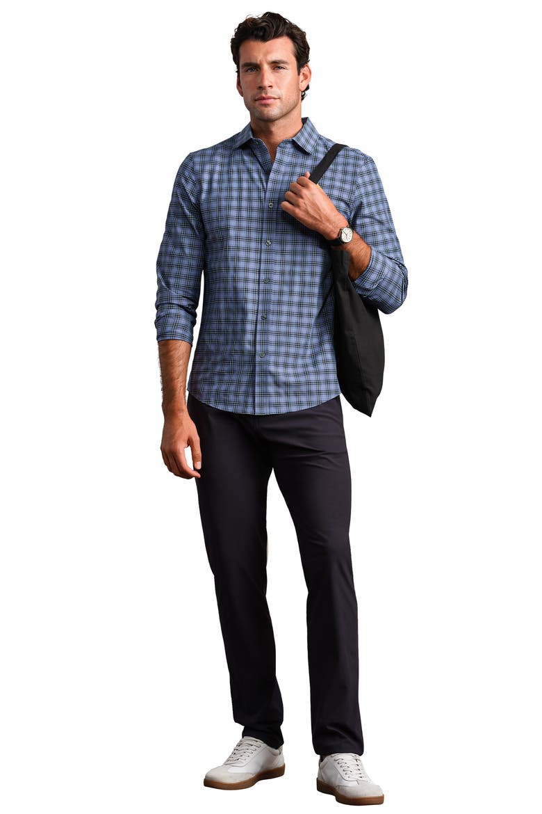 State of Mind Slim Fit Plaid Performance Shirt, Alternate, color, VINTAGE INDIGO PLAID