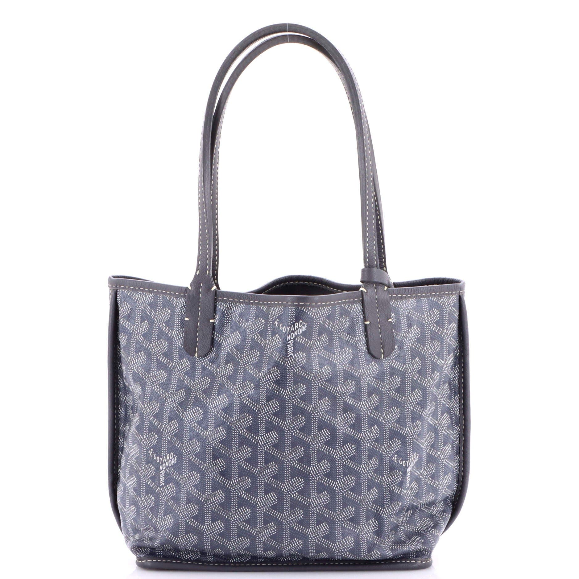 Pre-Owned Goyard Anjou Reversible Tote Coated Canvas Mini, Main, color, Gray