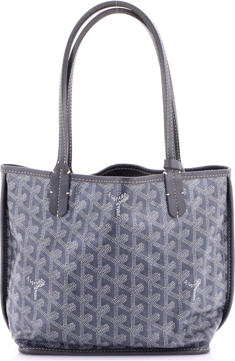 Pre-Owned Goyard Anjou Reversible Tote Coated Canvas Mini, Main, color, Gray