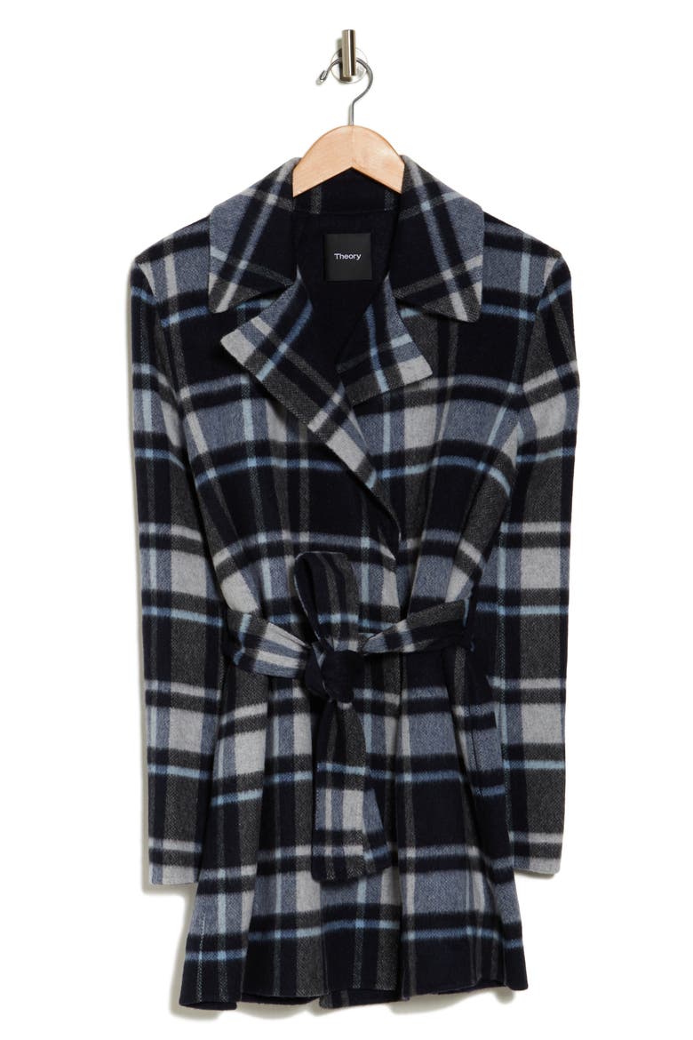 Plaid Belted Long Coat, Alternate, color, MULTI