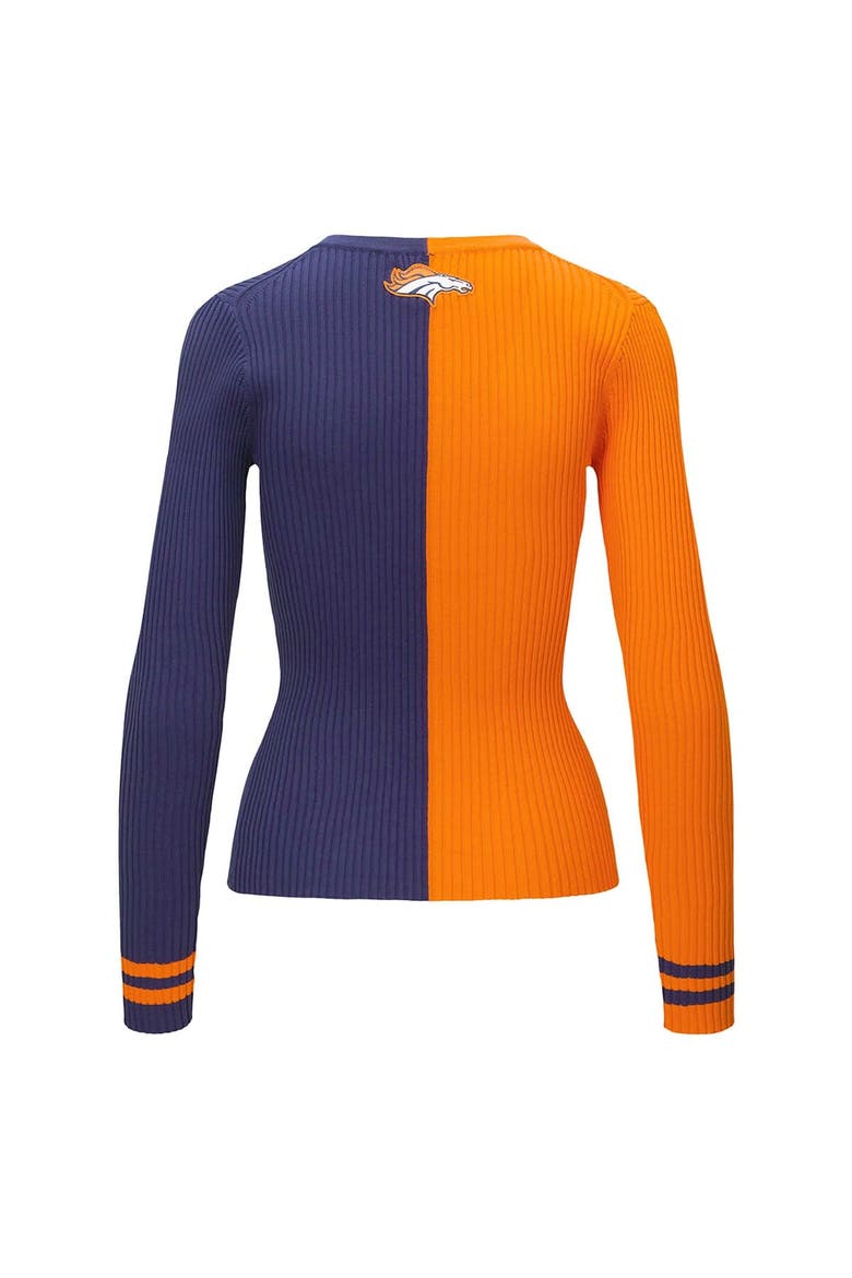 Women's STAUD Orange/Navy Denver Broncos Cargo Sweater, Alternate, color, Orange