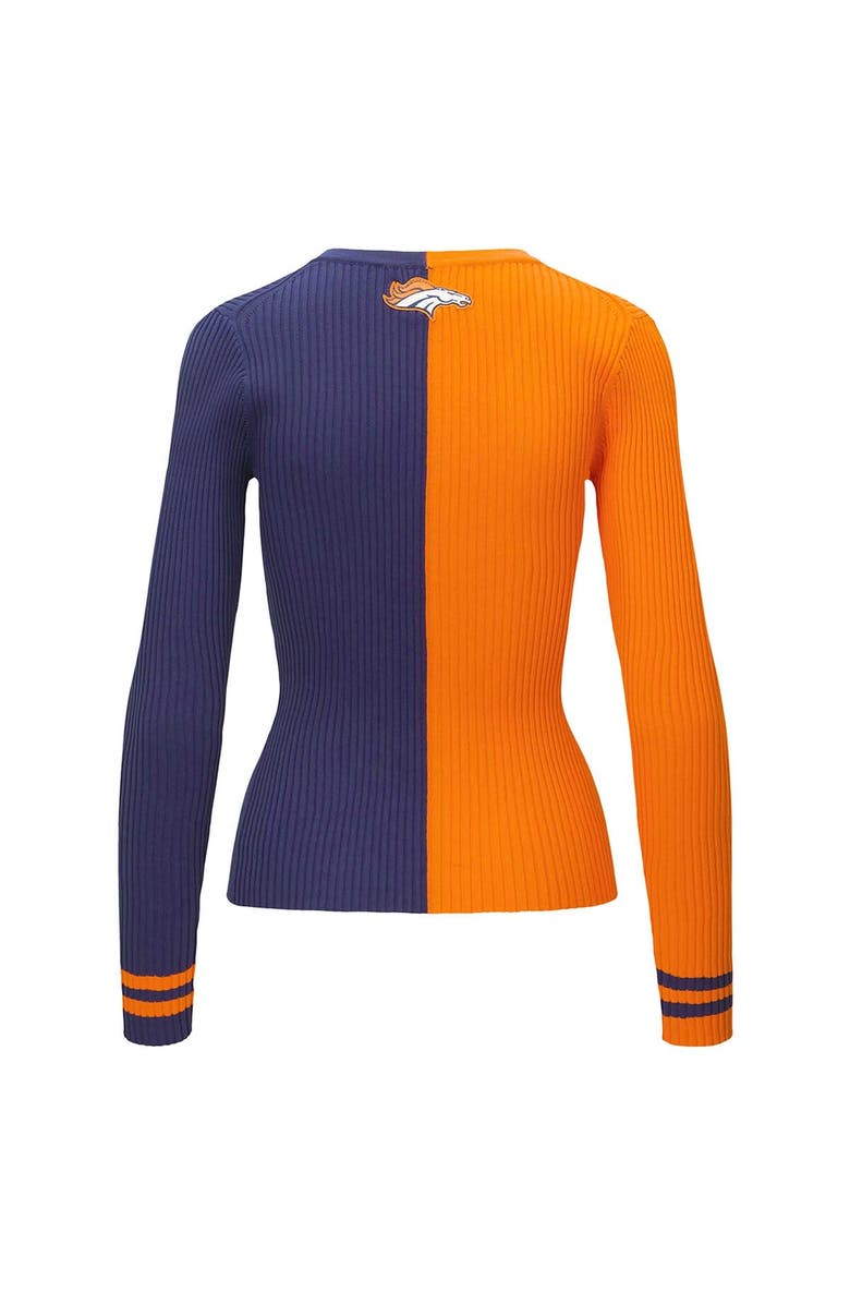 STAUD Women's STAUD Orange/Navy Denver Broncos Cargo Sweater, Alternate, color, Orange