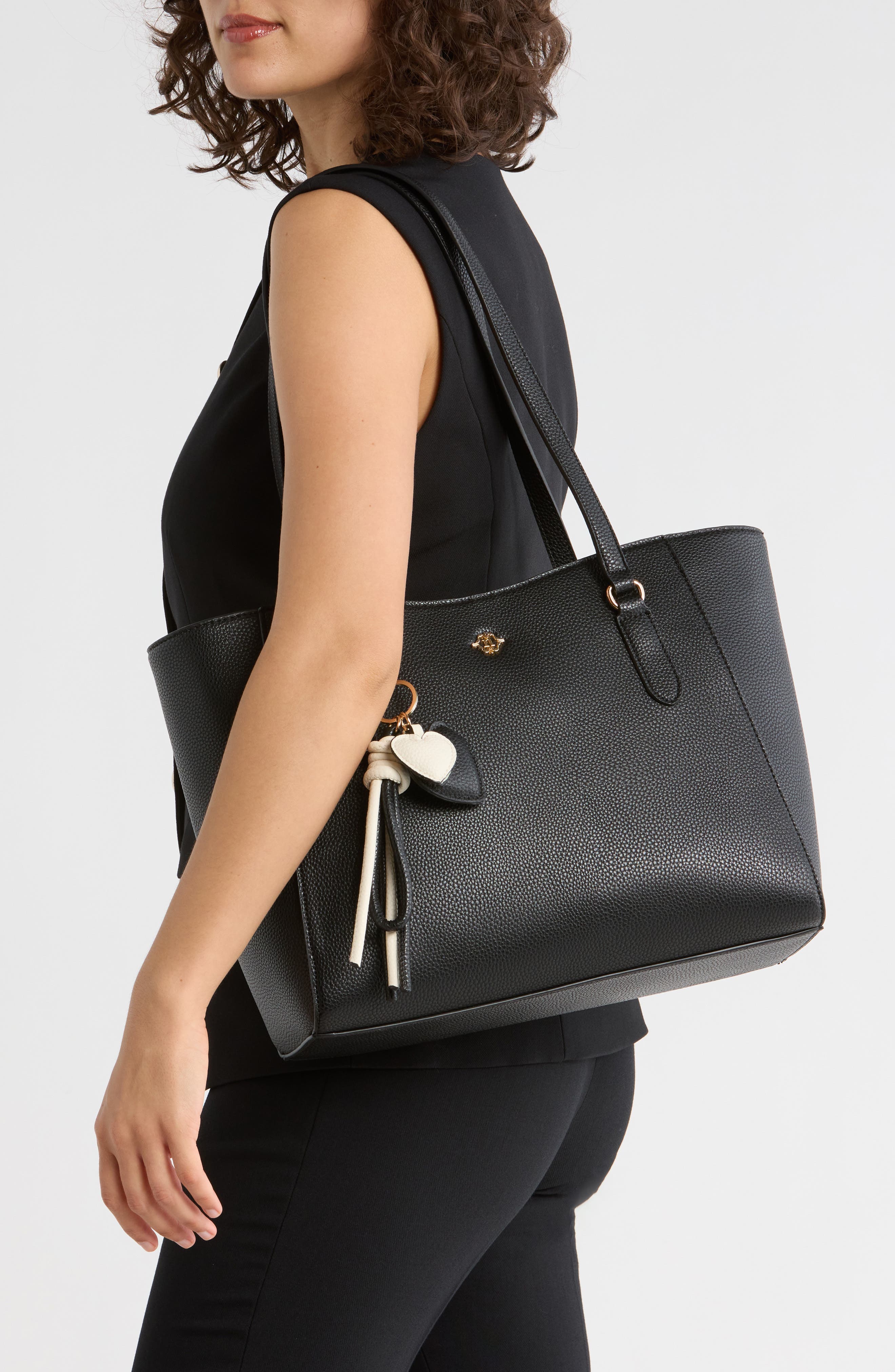 Nanette Lepore Three Piece Tote, Baguette & Card Wallet Set, Alternate, color, Black - Rice