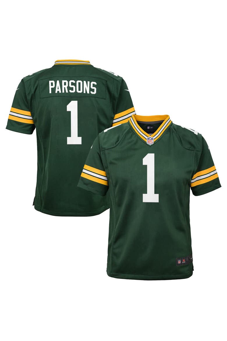 Youth Nike Micah Parsons Green Green Bay Packers Game Player Jersey, Main, color, Green