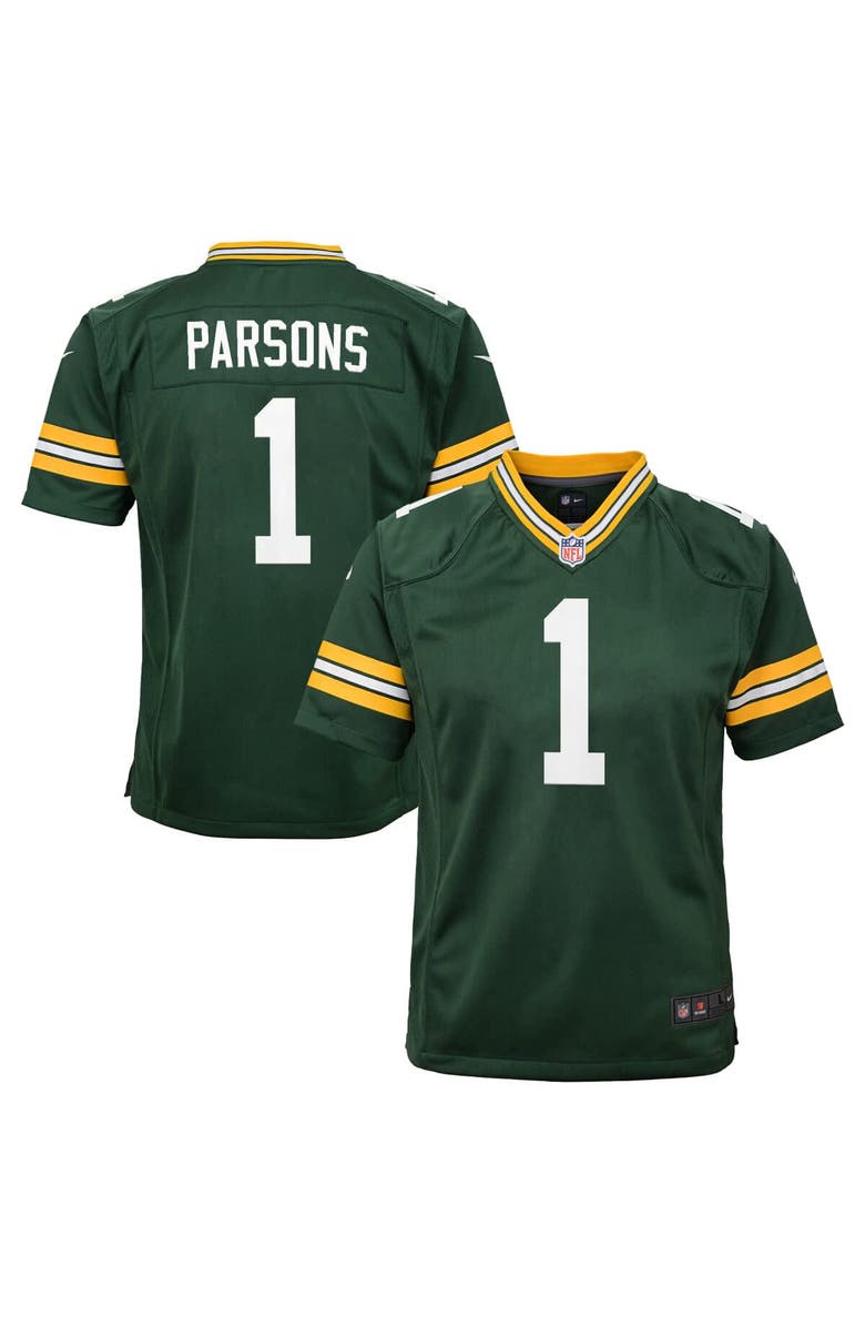 Nike Youth Nike Micah Parsons Green Green Bay Packers Game Player Jersey, Main, color, Green