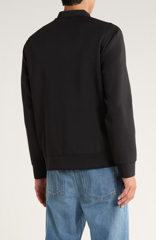 Calvin Klein Stretch Double Knit Bomber Jacket In Black